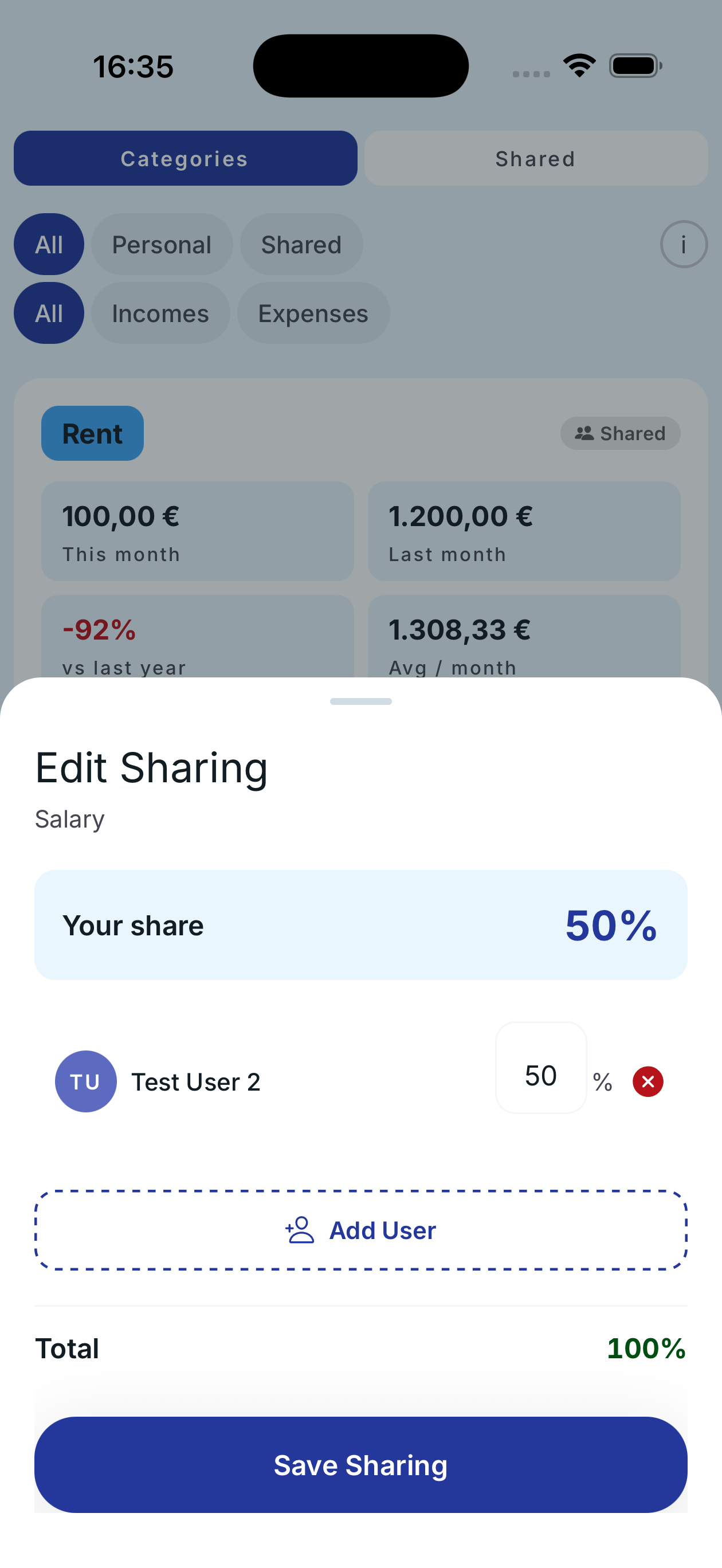 Modifica condivisione